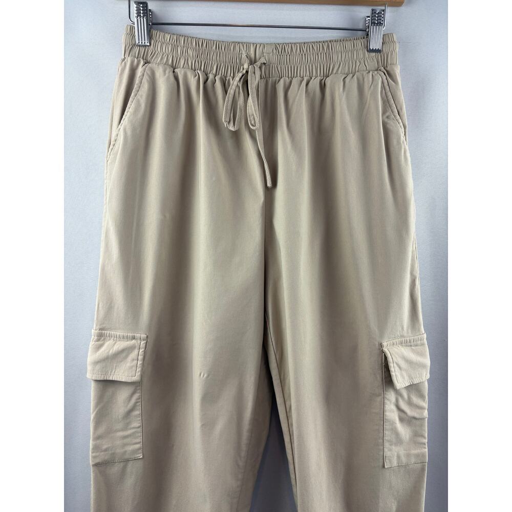 Women’s Happily Grey Large Tan Cargo Joggers - Picture 2 of 5